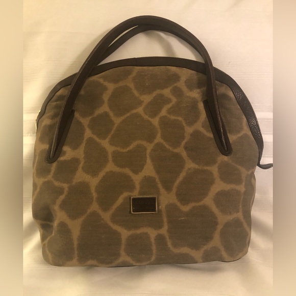 Stuart Weitzman Brown and Tan Giraffe Print Satchel - Picture 1 of 4